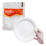 Prato Descartável Churrasco Refeição 21cm Branco 100 Un
