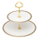 Prato Doces Porcelana Duplo Luxo Presente Bodas De Ouro