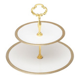 Prato Duplo 27cm Para Doces De Porcelana Branca Paddy Wolff