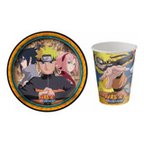 Prato E Copo Descartável Festa Naruto