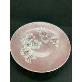 Prato Em Porcelana Schmidt Na Cor Rosa Pintado À Mão