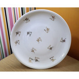 Prato Flores Douradas Porcelana Real Antigo