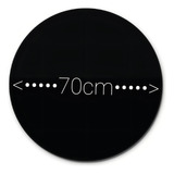 Prato Giratório 70cm Laca Preta Com Vidro Fixo Para Mesa Cor Laca Preto Com Vidro Preto Com Vidro