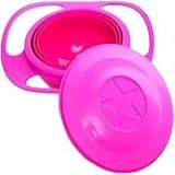 Prato Giratório Infantil 360-- Tigela Anti-Derramamento- Para Crianças E Bebês -ROSA CHOQUE-