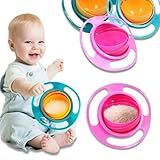Prato Giratório Infantil 360 Bebê Não Derruba Comida Prato Mágico Infantil Prato Infantil Presente Chá De Bebê Tampa Anti Derramamento Rosa E Azul