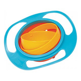 Prato Infantil Bebê Giratório 360 Alimento Não Cai Azul