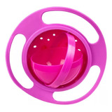 Prato Infantil Magico Giratório 360° Para Bebê Não Derrama Cor Rosa-chiclete Liso