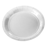 Prato Papel Descartável Festa 18cm C 50 Und Branco