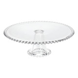 Prato Para Bolo E Doces Com Pé Travessa Cristal Grande