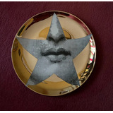Prato Parede Porcelana Estilo Fornasetti 21cm