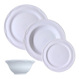 Prato Porcelanas Germer 2 Lugares Porcelana Germer Aparelho Jantar 2 Pessoas Com Tigela Bowl Sobremesa Sopa Restaurante Mesa Posta Bar Hotel Gourmet Porcelana Branc Branco Cottage