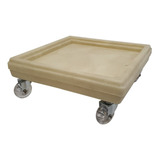 Prato Quadrado Com Roda 25cm Para Vasos Alpe Aritana