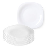 Prato Quadrado Raso Mesa Opaline Branco Restaurante 26cm