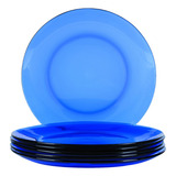 Prato Raso Azul Oceano Com 06 Unidades Nadir Figueiredo