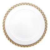Prato Raso Lyor Coração De Cristal Com Fio De Ouro 28cm