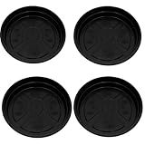 Prato Redondo 20cm Preto N 03 Para Vasos Kit Com 4 Unidades