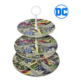 Prato Triplo Para Doces Dc Comics Porcelana 26121 Btc Decor