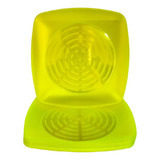Pratos Acrílico Quadrado Refeição Resistente 22cm C 10 Und Cor Verde Neon