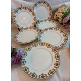Pratos Antigos Porcelana Bolo Ou Sobremesa 6 Un Lindos 