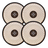 Pratos Sobremesa Unni Mediterraneo 18 5cm Decorado 4 Peças