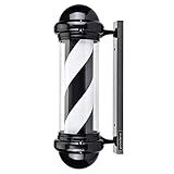 Precious Harvest Poste De Barbeiro De 30 Polegadas Fonte De Luz LED Luminária Giratória Para Barbearia Em Preto E Branco Letreiros Clássicos Para Salão De Cabeleireiro