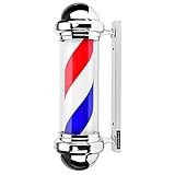 Precious Harvest Poste De Barbeiro Luminária Giratória Vermelha Azul E Branca Para Barbearia Sinalização Clássica Para Salão De Cabeleireiro Montagem Na Parede Fonte De Luz LED 30 Polegadas