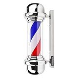 Precious Harvest Poste Para Barbeiro Fonte De Luz LED Luminária Giratória Vermelha Azul E Branca Para Barbearia Sinalização Clássica Para Salão De Cabeleireiro 22 8 Polegadas