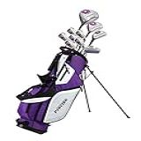 Precise Conjunto Completo De Tacos De Golfe M5 Feminino Para Destros Inclui Driver De Titânio SS Fairway SS Híbrido Ferro SS 5 PW Putter Bolsa De Suporte 3 H C Roxo Mão Direita 