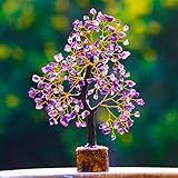 PREK Cristais E Pedras Vitrine De Cristal De Sete Chacras Para Decoração De Casa árvore De Bonsai Tamanho 8 10 200 Contas Fio Dourado Multicolorido 1 Peça Ouro Metista