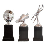 Premiação De 3 Trofeus Bola De Bronze  Chuteira Goleiro Novo