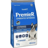 Premierpet Premier Super Premium Ambientes Internos Castrados Cão Adulto Pequena Frango salmão 12 Kg Sacola Seca
