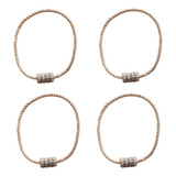 Prendedor Cortina Abraçadeira Strass Moderno Imã Perola 4 Pc