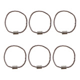 Prendedor Cortina Abraçadeira Strass Moderno Imã Prata 6 Pc