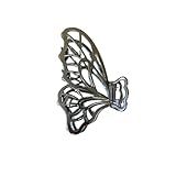 Prendedor De Cabelo Borboleta Flexível Em Metal Prata Chumbo