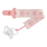 Prendedor De Chupeta Bico Buba Rosa Ursinho 0 6m