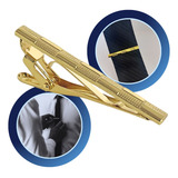 Prendedor De Gravata Aço Slim Clip Social Grampo Luxo Cor Dourado