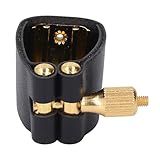 Prendedor De Ligadura Para Saxofone- Cinta De Ligadura De Couro Com Bocal De Sax Com Braçadeira De Metal Para Saxofone Alto