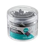 Prendedor De Papel Bazze Binder 19 Mm Preto Pote Com 40