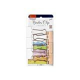 Prendedor De Papel Binder Clip 25mm Branco E Rose Gold Com 6 Unidades BRW