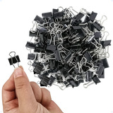 Prendedor De Papel Clip Binder 19mm Presilhas Metal 80 Un Cor Preto