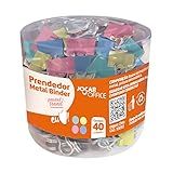 Prendedor Metal Binder Colorido 19mm Pote 40 Un Jocar Office Leonora Colorido