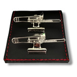 Prendedor Partitura Trombone Prateado