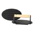 Prensador De Bife 17cm Cabo De Madeira Ferro Fundido Santana Cor Preto