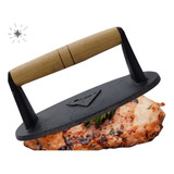 Prensador Ferro Fundido Amassador Hambúrguer Carnes Chapas