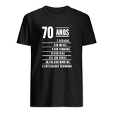 Presente Aniversário Descrição 70 Anos Camiseta Plus Size