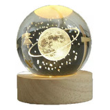 Presente De Luz Noturna Crystal Light Sphere Planet Moon