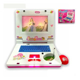Presente Menina Laptop Infantil Princesas Toca Musica Rosa