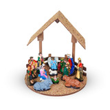 Presépio De Natal 16pcs Com Casinha Enfeites Natalinos