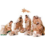 Presépio De Natal 30 Cm 14 Peças Branco Borracha Inquebrável