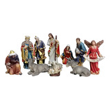 Presépio De Natal Em Resina 11 Peças Decoração Natalina 15cm